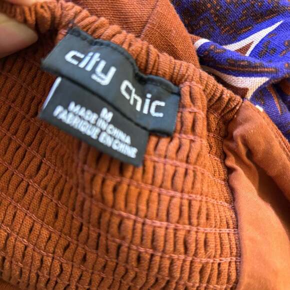 City Chic Rust Brown Puff-Sleeve Maxi Dress – Smocked Back MSRP $159 - Picture 11 of 12